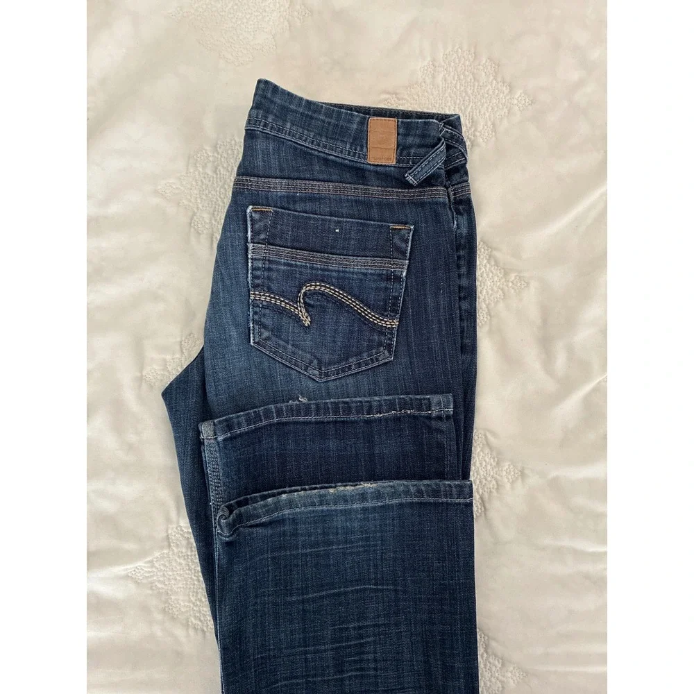 Maurices New Boot Dark Wash Bootcut Jeans Womens 3/4 Long Stretch Denim Indigo - Picture 6 of 6